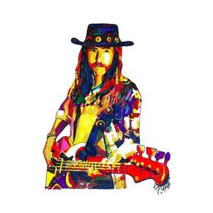 Berry Oakley Allman Brothers Bass Guitar Rock Music Print Poster Wall Art 11x17